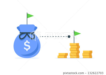 Long term investment, budget plan icon, financial independence strategy, future profit Long term investment, budget plan icon, financial independence strategy, future profit 132622703