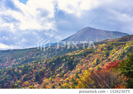 Autumn in Bandai-Azuma Skyline, Mount Azuma Kofuji and autumn leaves, Fukushima City, Fukushima Prefecture 132623075