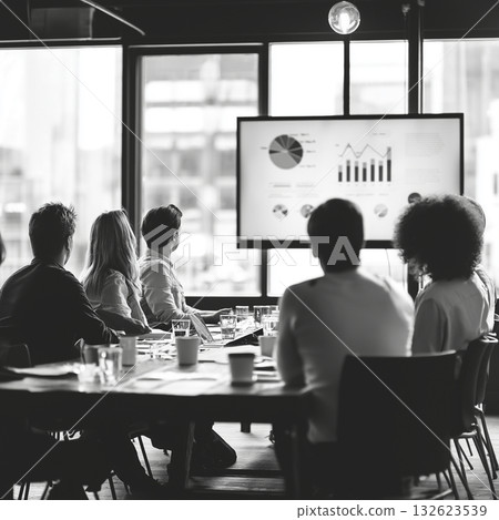 商務會議（匿名，通用）| 單色 | 方形 SNS | 影印中心 | 簡潔通用的設計基礎，版權分配 132623539