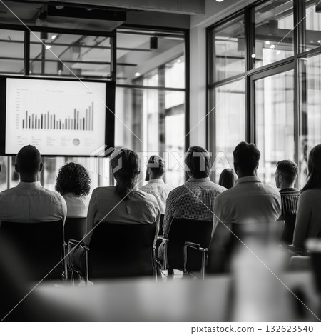 Business meeting (anonymous, generic) | Monochrome | Square SNS | Copy center | Calm, generic design base, rights distribution 132623540