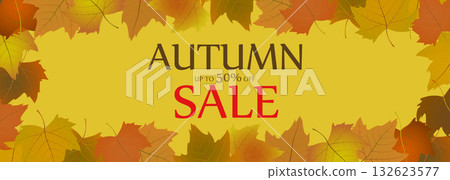 Autumn advertising abstract sale banner with falling leaves Autumn advertising abstract sale banner with falling leaves 132623577