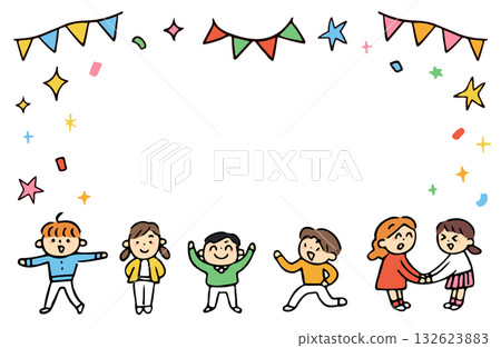 Illustration set of happy children 132623883