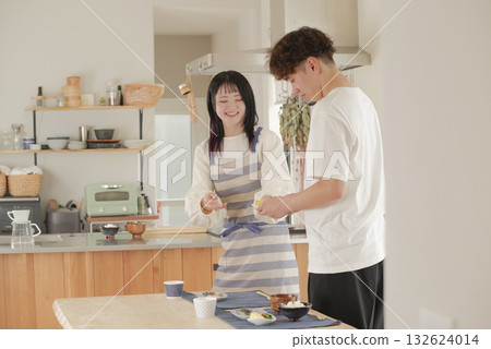 Couple preparing a meal Couple preparing a meal 132624014