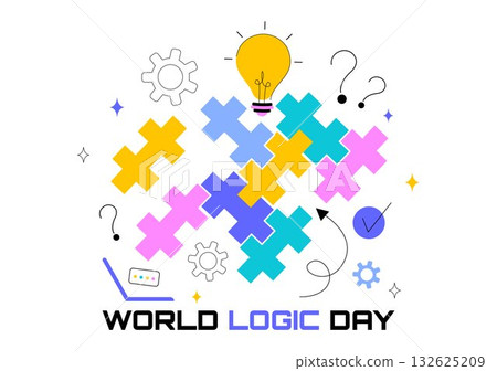 World Logic Day Vector Illustration Featuring Creative Thinking, Analytical Mind, Puzzle, Decision Making, and Smart Brain in a Flat Background World Logic Day Vector Illustration Featuring Creative Thinking, Analytical Mind, Puzzle, Decision Making, and Smart Brain in a Flat Background 132625209