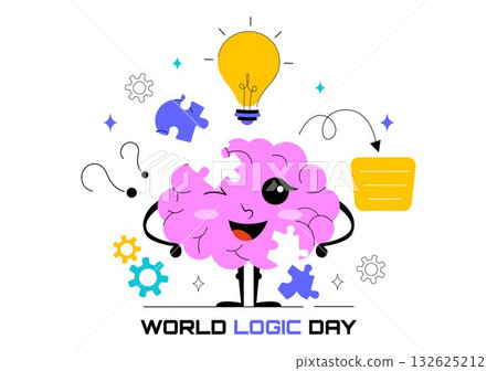 World Logic Day Vector Illustration Featuring Creative Thinking, Analytical Mind, Puzzle, Decision Making, and Smart Brain in a Flat Background World Logic Day Vector Illustration Featuring Creative Thinking, Analytical Mind, Puzzle, Decision Making, and Smart Brain in a Flat Background 132625212