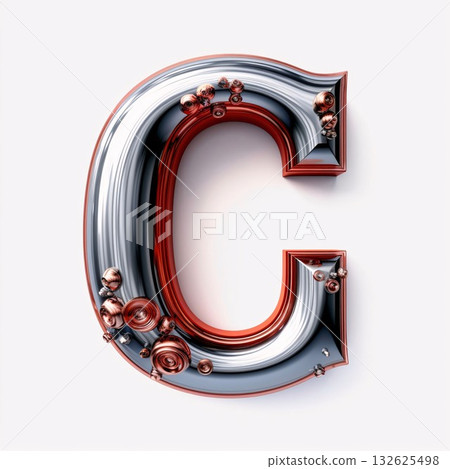 Metal alphabet symbol for web or writing. Letter C 3d render Metal alphabet symbol for web or writing. Letter C 3d render 132625498