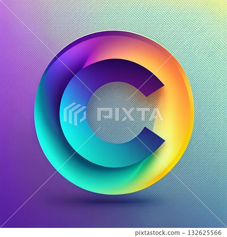 3d letter C in the form of a rainbow. Vector illustration 3d letter C in the form of a rainbow. Vector illustration 132625566