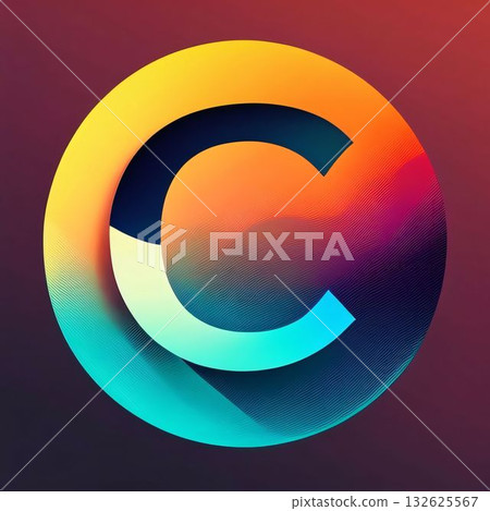 C letter logo with glitch effect. Vector illustration for your design. C letter logo with glitch effect. Vector illustration for your design. 132625567