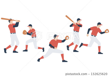 Color illustration of baseball action Color illustration of baseball action 132625620
