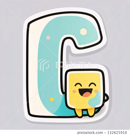 Cute cartoon character letter C for kids. Vector Illustration. Cute cartoon character letter C for kids. Vector Illustration. 132625918