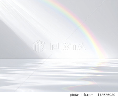 Rainbow and water background material 132626080