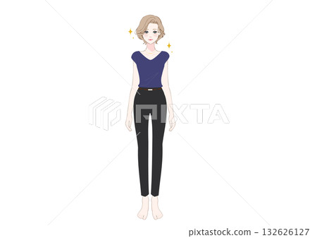 良好的姿勢女性全身簡單 132626127