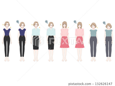 Posture Improvement Before and After Women's Full Body Comparison Set Posture Improvement Before and After Women's Full Body Comparison Set 132626147