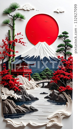 中國生肖，平堀新年插圖 132627099