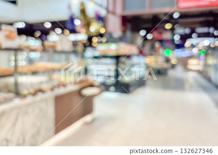 supermarket grocery store aisle and shelves blurred background supermarket grocery store aisle and shelves blurred background 132627346