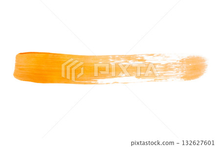 Orange brush stroke isolated on white background Orange brush stroke isolated on white background 132627601
