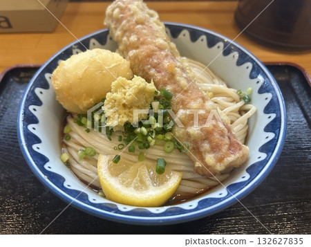 Kitatake Udon Chikuwa and Egg Tempura Bukkake Udon Kitatake Udon Chikuwa and Egg Tempura Bukkake Udon 132627835