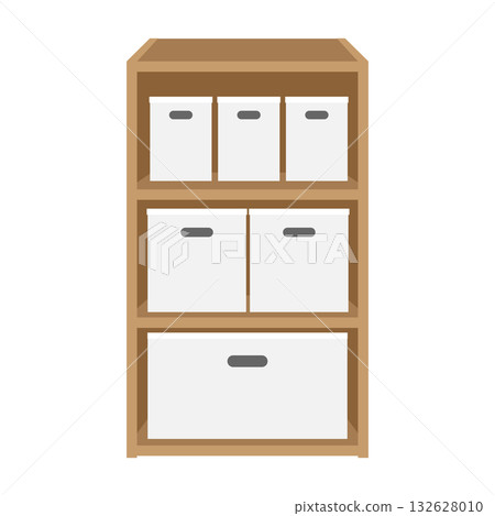 一個簡單的三層收納盒示意圖 132628010