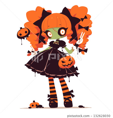 Child with Halloween costumes 132628030