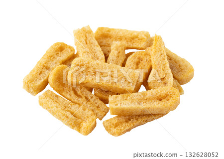 Chopped fried tofu (deep-fried tofu) on a transparent background (png) 132628052