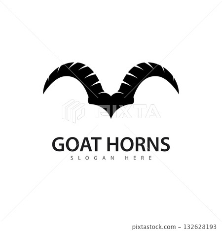goat horns logo vector icon template goat horns logo vector icon template 132628193