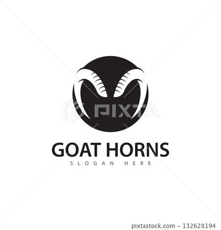 goat horns logo vector icon template goat horns logo vector icon template 132628194