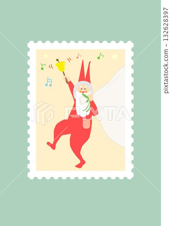 聖誕老人郵票粉紅紅色插圖 132628397