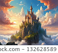 Castle in the Sky at Sunset 132628589