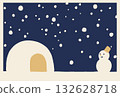 Retro vector illustration of a snowman and illuminator 132628718