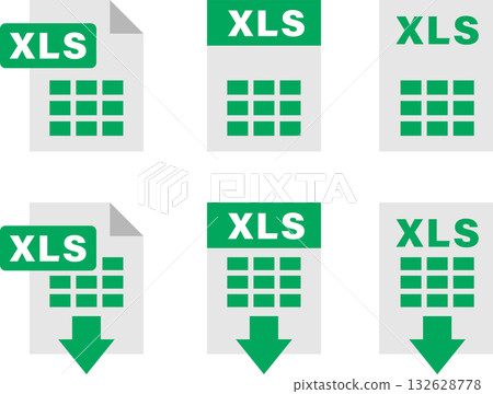 XLS file data sheet icon illustration color 132628778