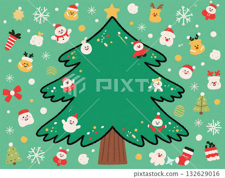 可愛的聖誕插畫素材 5 132629016