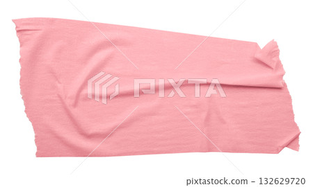 pink crumpled torn tape isolated on transparent background. 132629720