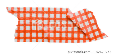 red patterned sticker paper tape isolated on transparent background red patterned sticker paper tape isolated on transparent background 132629738