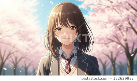 春、夏、秋、冬四季女學生插圖 春、夏、秋、冬四季女學生插圖 132629952