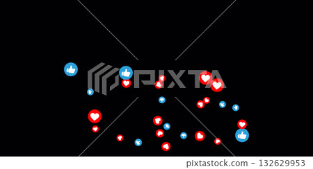 Social Media Likes and Hearts Background. Social Media Likes and Hearts Background. 132629953