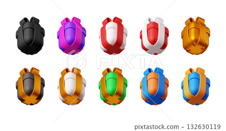 Colorful 3D gift box collection. 132630119