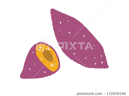Hand-drawn cute sweet potato illustration 132630186