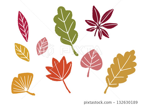Hand-drawn illustration of cute autumn leaves 132630189