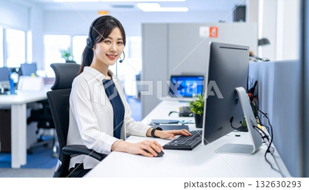 A stylish female engineer working in an office 132630293