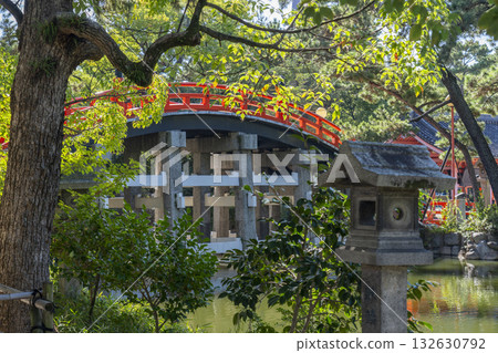 住在吉大社的紅拱橋 132630792