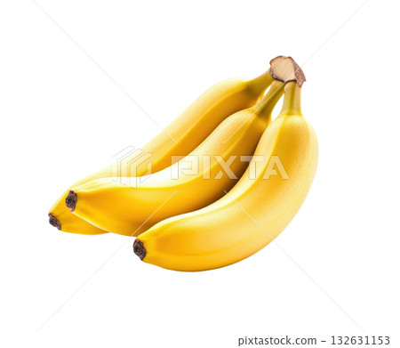 Bunch of freshly picked ripe and yellow bananas against a clean white background Healthy tropical fruit organic produce natural food grocery store concept Bunch of freshly picked ripe and yellow bananas against a clean white background Healthy tropical fruit organic produce natural food grocery store concept 132631153