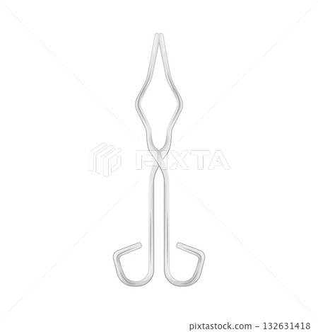 Illustration of crucible tongs  132631418