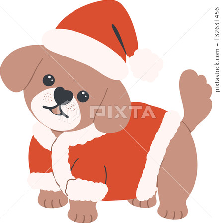 christmas puppy flat design illustration for xmas greeting and decor christmas puppy flat design illustration for xmas greeting and decor 132631456