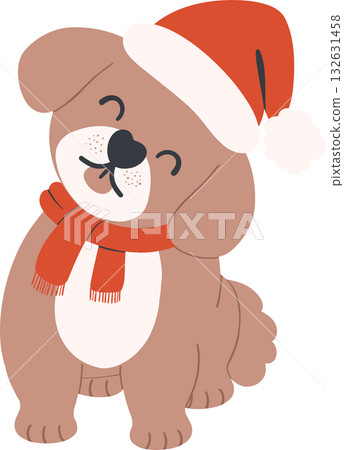 christmas pet vector element in minimal flat design for festive season christmas pet vector element in minimal flat design for festive season 132631458