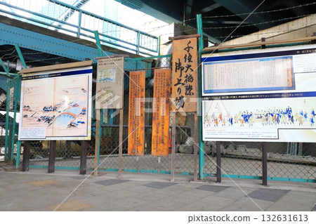 A rest area at the foot of Senju Ohashi Bridge 132631613