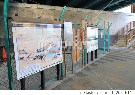 A rest area at the foot of Senju Ohashi Bridge 132631614