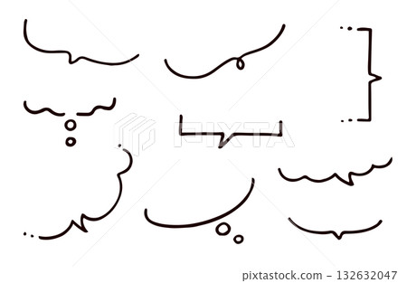 Simple hand drawn balloon set 132632047