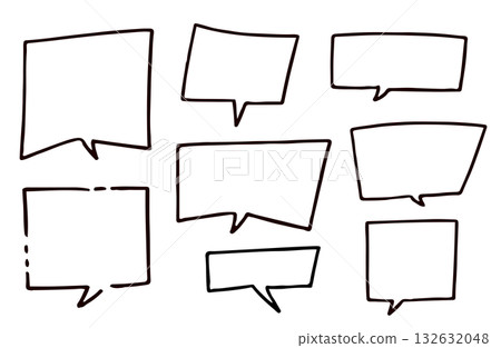 Simple hand drawn balloon set Simple hand drawn balloon set 132632048