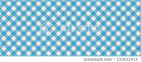 Blue checkered vichy fabric pattern in kids style. Gingham tartan background for textile, packaging and kids clothing. Blue checkered vichy fabric pattern in kids style. Gingham tartan background for textile, packaging and kids clothing. 132632413
