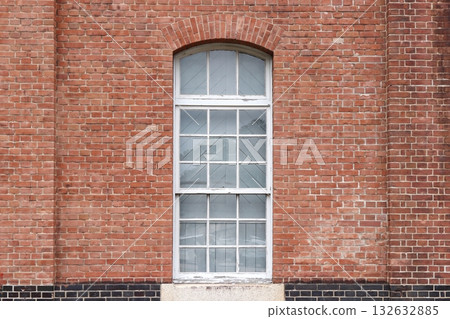 Red brick wall and white window Red brick wall and white window 132632885
